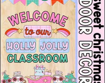 Christmas Door Decor, Classroom Decor, Holiday Themed Welcome Door Decoration, Trendy Classroom Decor, Printable Decorations
