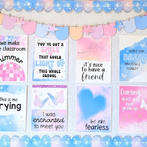Swiftie Inspired Classroom Poster Display, EDITABLE Posters, Easy Bulletin Board, Eras Inspired Classroom Decor, Printable Decorations