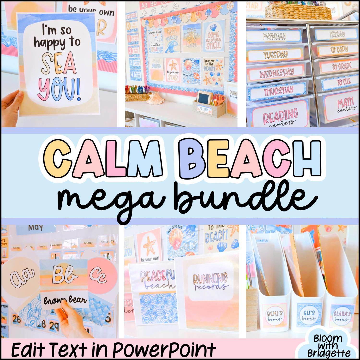 Beach Classroom Theme, Beach MEGA Bundle, Ocean Classroom Decor, Editable Decorations