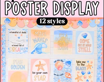 Beach Classroom Posters, Calm Classroom Posters, Classroom Decor, Trendy Editable Posters