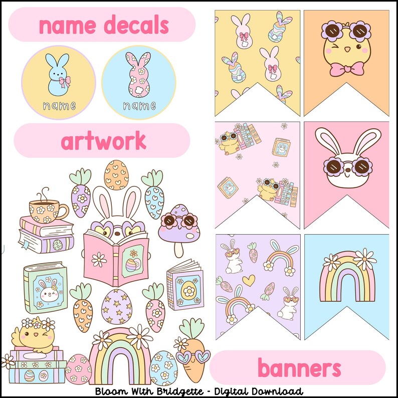 Easter Door Decor, Spring Classroom Decor, Pastel Welcome Door ...