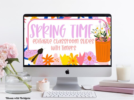 Spring Slide Templates, Powerpoint and Google Slides ™, Classroom Slides With Timers, Center Slides, Rotation Slides, Easter Classroom Decor