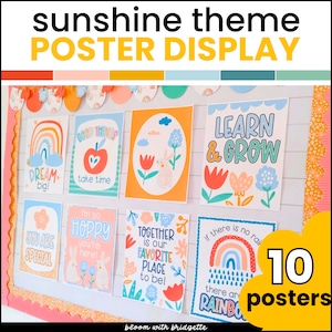 Sunshine Classroom Poster Display, Colorful Classroom Decorations, Text-Editable Classroom Resource, Bright Sunshine Classroom Theme