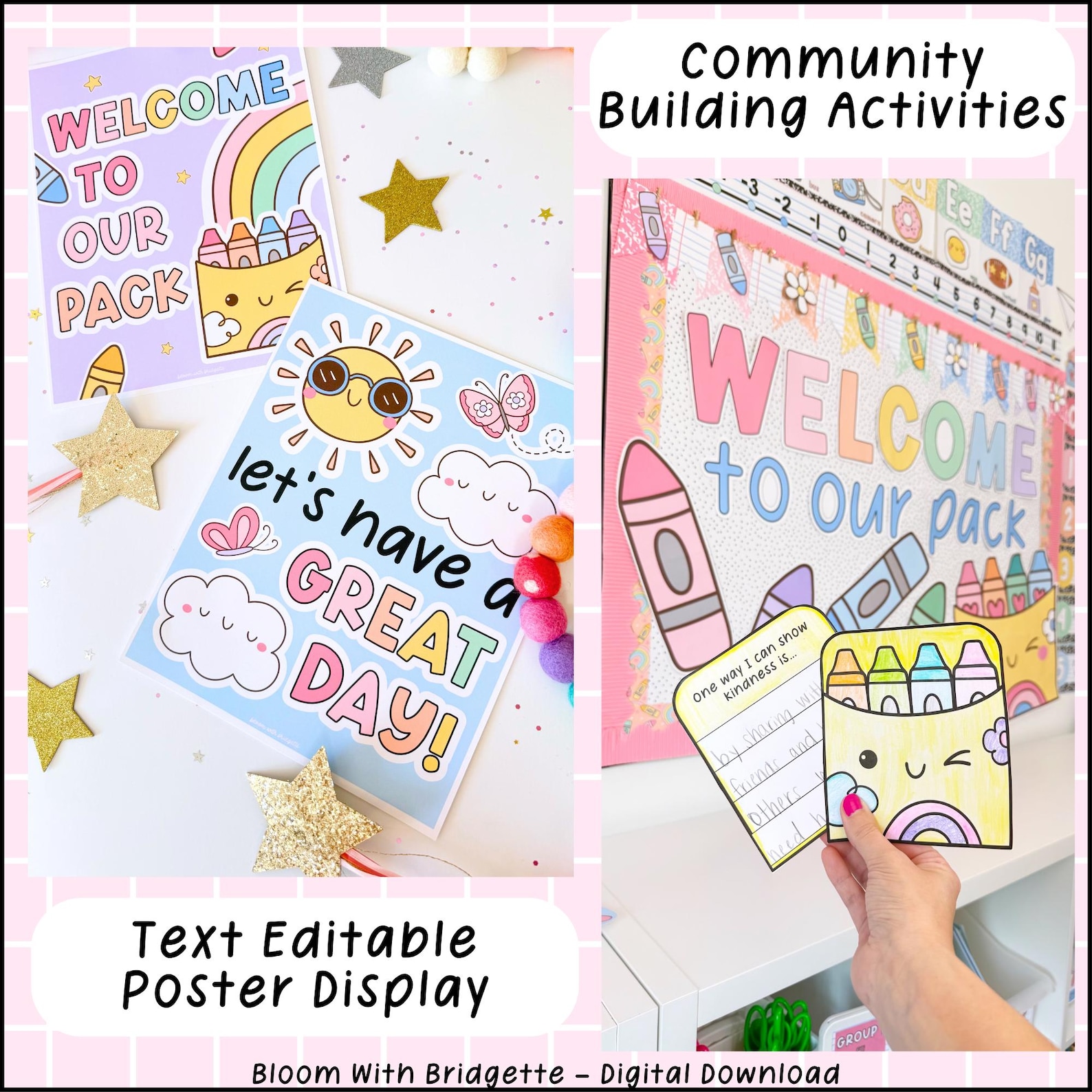 Colorful Back to School Classroom Decor Bundle, Bilingual Bulletin ...