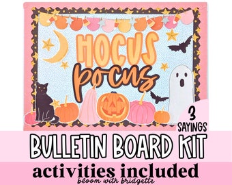 Halloween Bulletin Board Kit and Student Activity, Fall Bulletin Board, Classroom Door Decor, Cutesy, Autumn Decorations, Classroom Decor