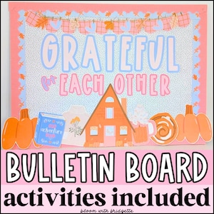 Thanksgiving Bulletin Board Kit and Student Activity, Fall Bulletin Board, Classroom Door Decor, Printable Seasonal Decorations