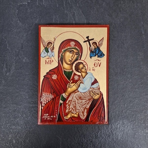 Mother of God Amolyndos Virgin Mary Panagia Hand painted Handcrafted Orthodox Icon, Byzantine Icon Religious Icon