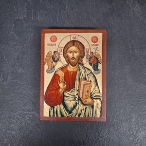 Jesus Christ Pantokrator Hand painted Handcrafted Orthodox Icon, Byzantine Icon Religious Icon