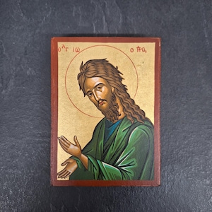 Saint John Baptist Hand painted Handcrafted Orthodox Icon, Byzantine Icon Religious Icon