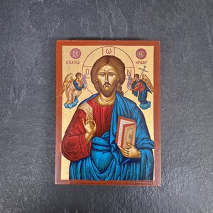 Jesus Christ Pantokrator Hand painted Handcrafted Orthodox Icon, Byzantine Icon Religious Icon