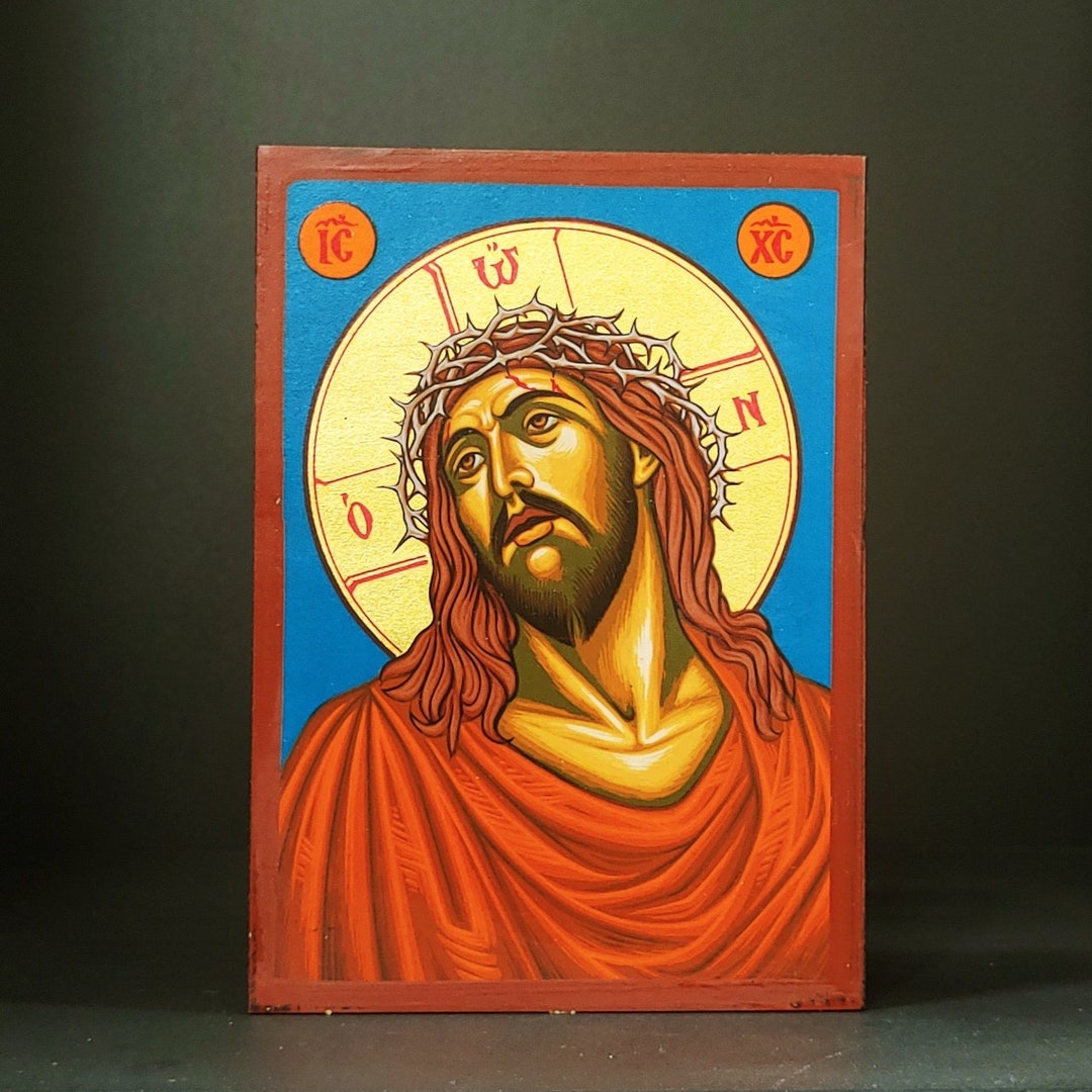 Jesus Christ Hand Painted Handcrafted Orthodox Icon, Byzantine Icon ...
