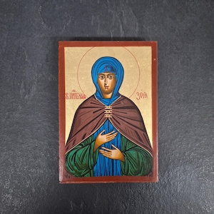 Saint Zoi Zoya Life Hand painted Handcrafted Orthodox Icon, Byzantine Icon Religious Icon