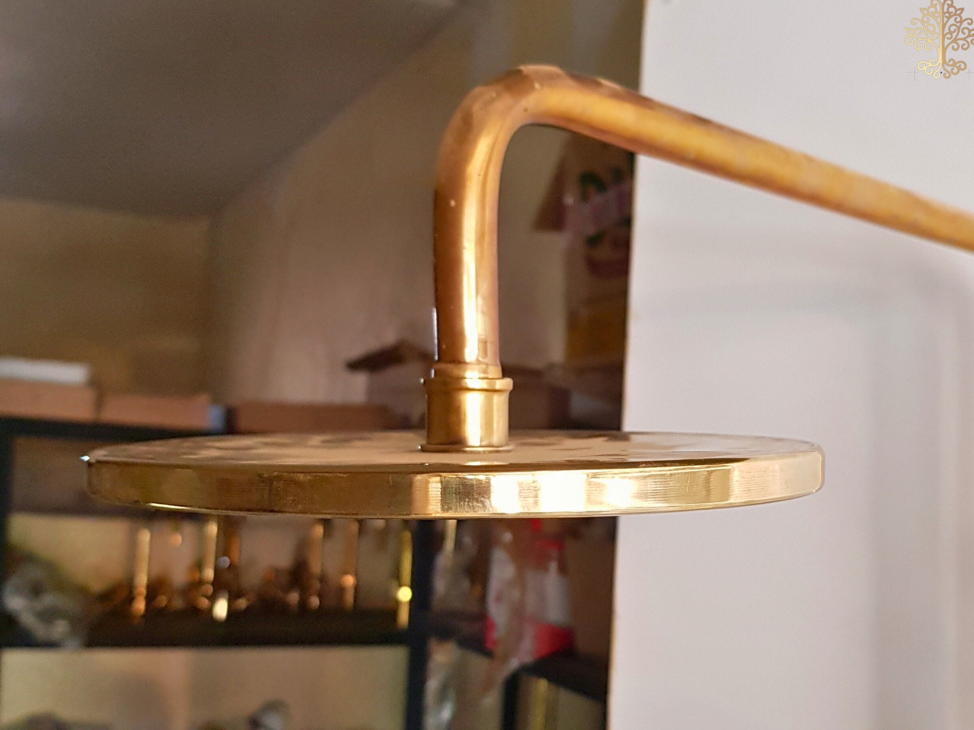 Unlacquered Solid Copper Rain Shower Head Handcrafted Vintage Design