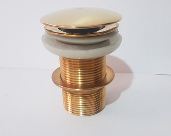 Goodbye Clogged Drains! Unlacquered Brass Pop-Up Drains with Stoppers.