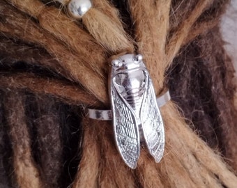 Dread holder/dread ring cicada, gold/silver