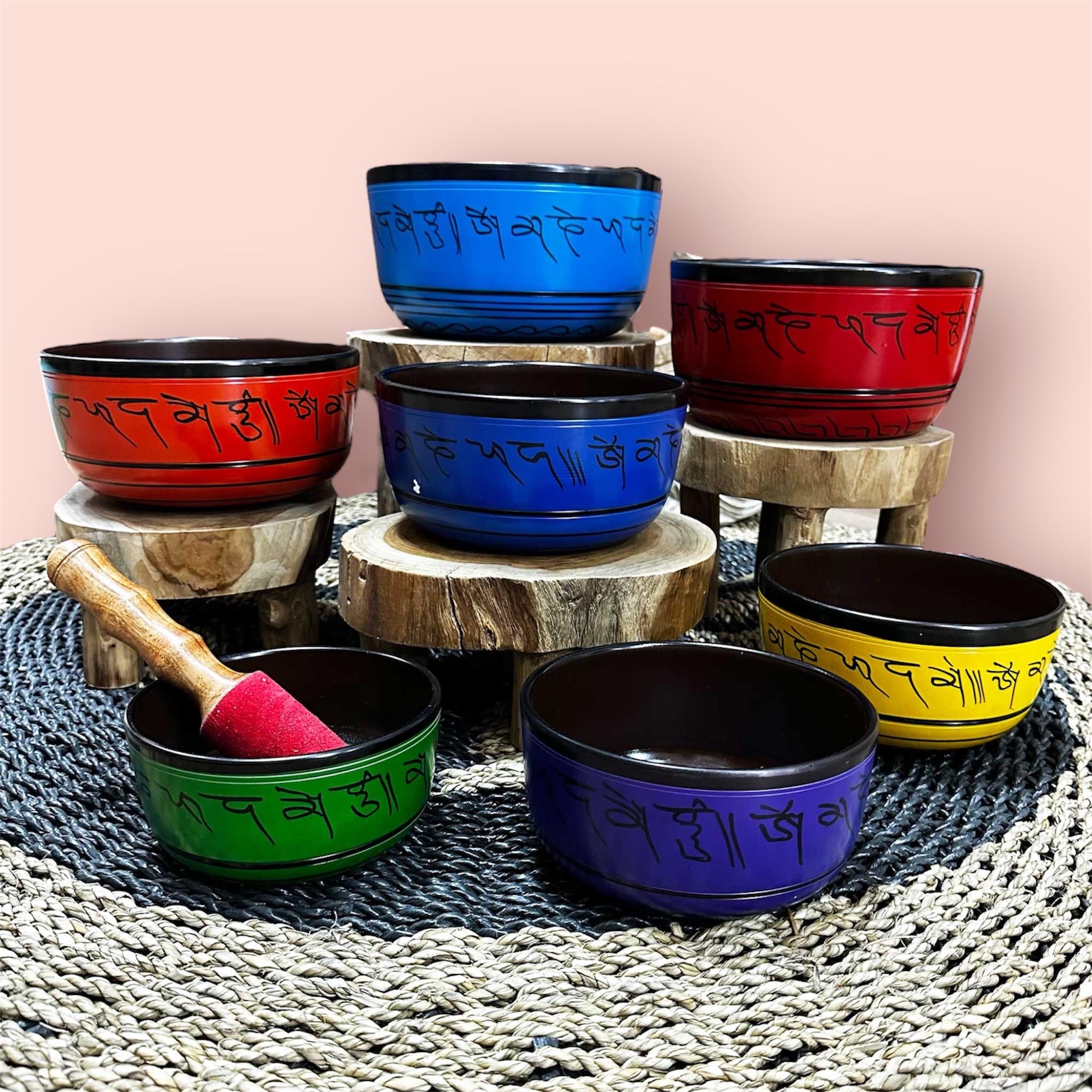 7ピースシンギングボウルギフトセット、チャクラ14〜22cm - Etsy 日本