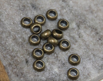 Set of 10 dread beads antique look