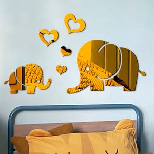Acrylic Elephant Mirror: Nursery Wall Decor, Peel & Stick