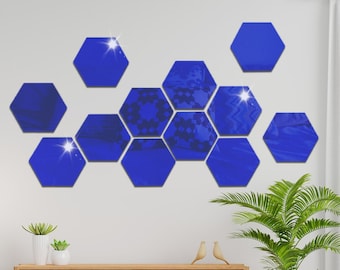 Hexagon Acrylic Mirror Set: Colorful Wall Decor Stickers
