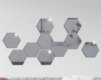 Hexagon Acrylic Mirror Set: Peel and Stick Wall Decor