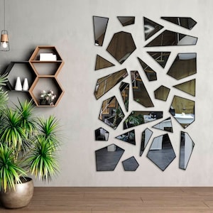 Panel de espejo acrílico roto: arte decorativo de pared