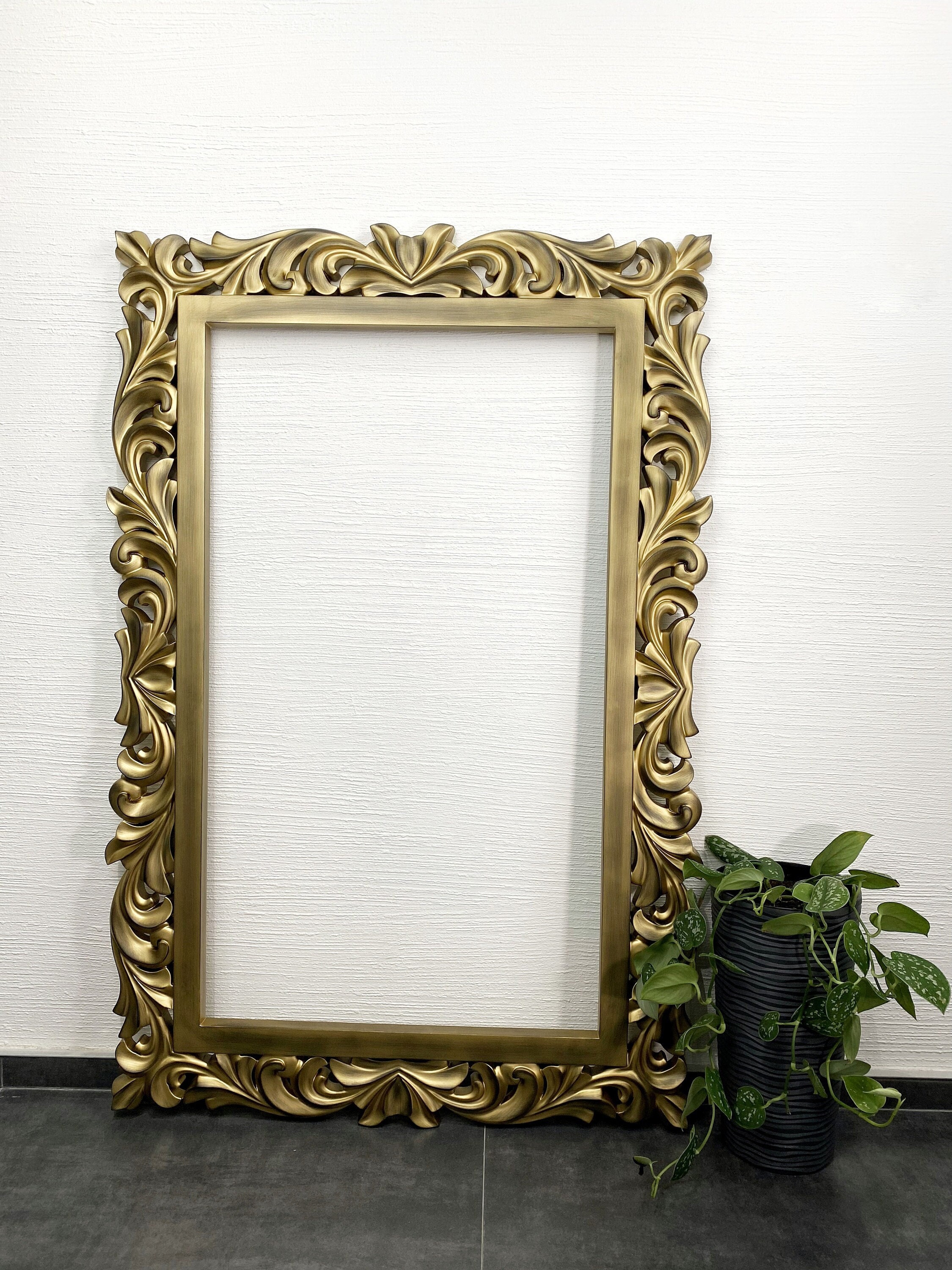Big Carved Rubbed Gold Oak Frame Vintage Style Frame Large Gold Wooden Frame High Quality Gold Frame Decorative Handmade Mirror Frame Etsy