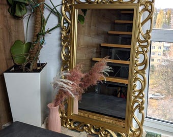 Wall Mirror, Small Mirror, Tall Skinny Mirrors, Rose Gold, French Wall Decor, Baroque Mirrors, Vintage Mirrors, Modern Wall Decor
