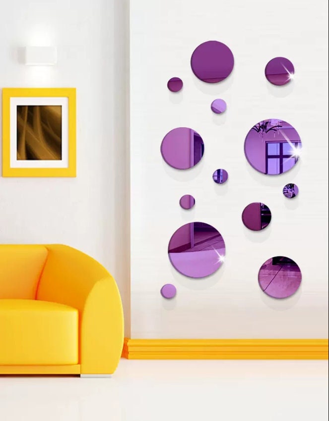 Acrylic Mirrors Wall Decal Set of Decorative Self Adhesive Etsy