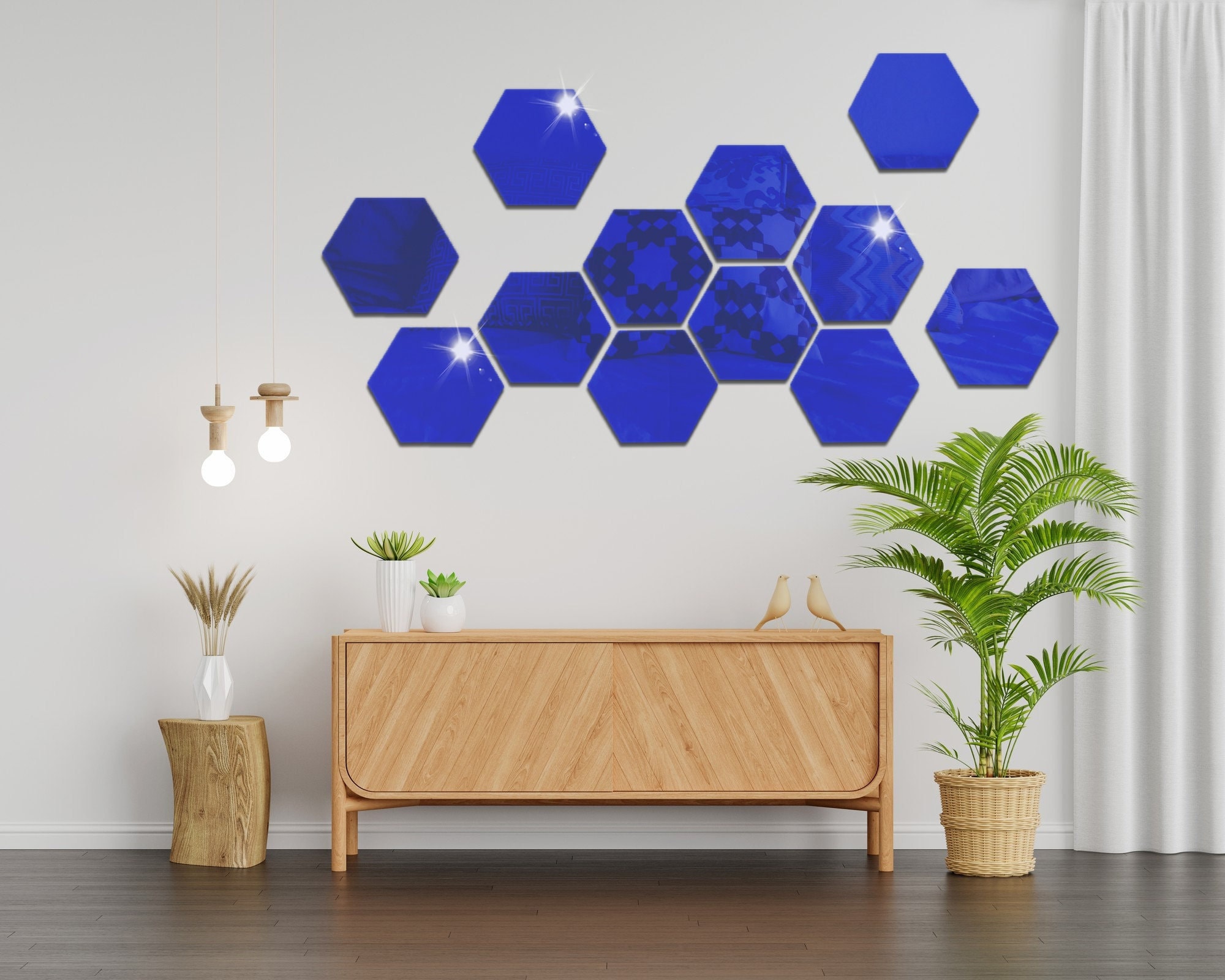 Hexagon Shape Mirror Wall Decal Wall Sticker 3pcs 