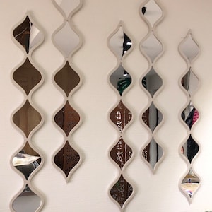 Water drop decorative silver mirror, acrylic 3D wall mirror decor for living room, bedroom mirror, mirror gift, waterdrop mirror Asian style