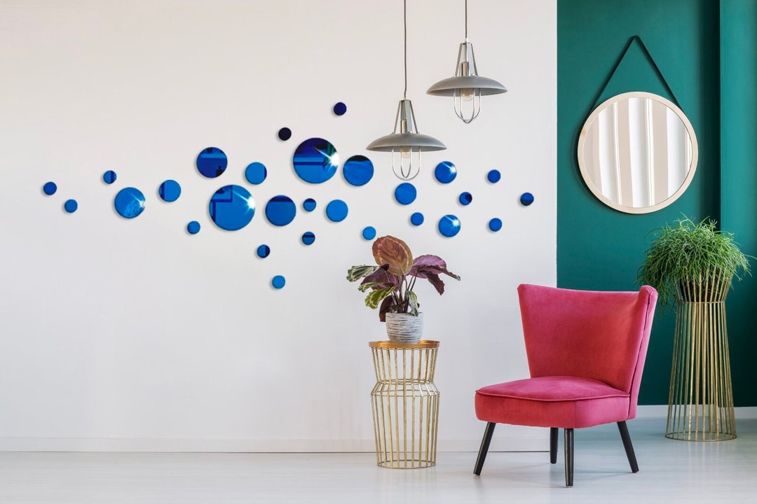 Mirrored Acrylic Circles Decals, Decorative Self Adhesive Round Panels