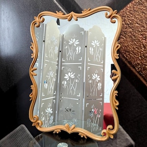 Vintage Baroque Carved Oak Wood Mirror - 23x31 in