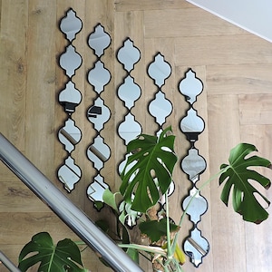 Mirrored acrylic wall decor, decorative mirrors stripes in black frame, living room wall mirrors, framed acrylic mirrors, mirrors for gift