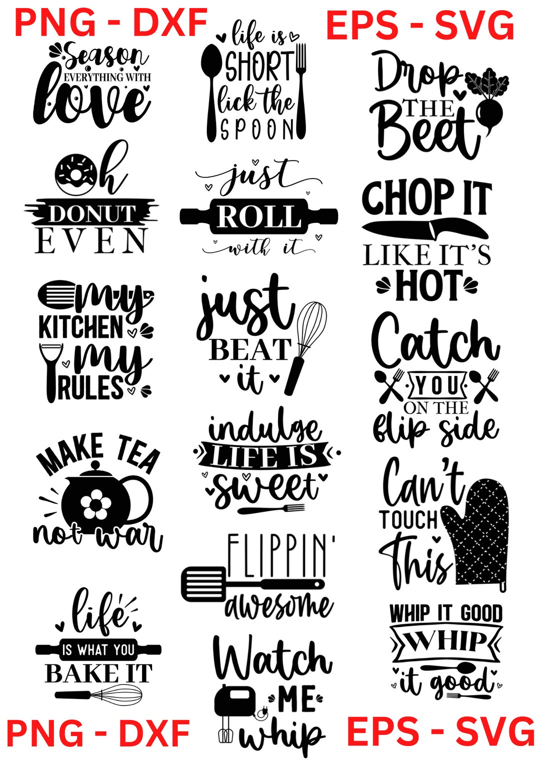 Funny Kitchen Quotes Design Bundle ,digital Download - Etsy