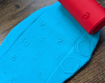 Number 1-10 Pattern Roller, Playdough Roller, education Roller, Maths Roller, Texture Roller, Playdough