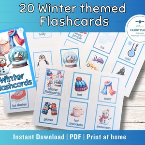 Winter Flashcards | Preschool Printable | Winter Activity | Homeschool Activities | Digital Download | Homeschool Printables