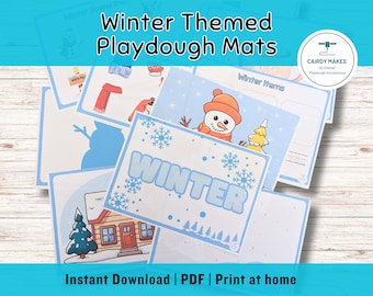 Winter Themed Playdough Mats Printable | Winter | Preschool | Montessori Learning | Printable | Playdough Activity Mats | Kids Activity