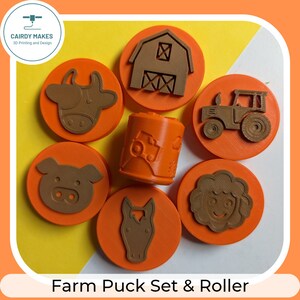 Farm Animal Playdough Stamp Set & Roller
