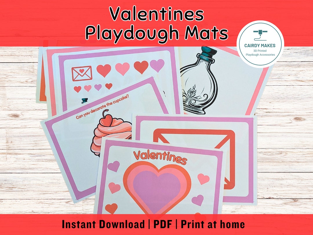 Playdough Mats Printable Valentines Preschool Prek Activities