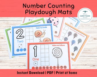 Number Counting Playdough Mats | Montessori Preschool (PDF Pattern)