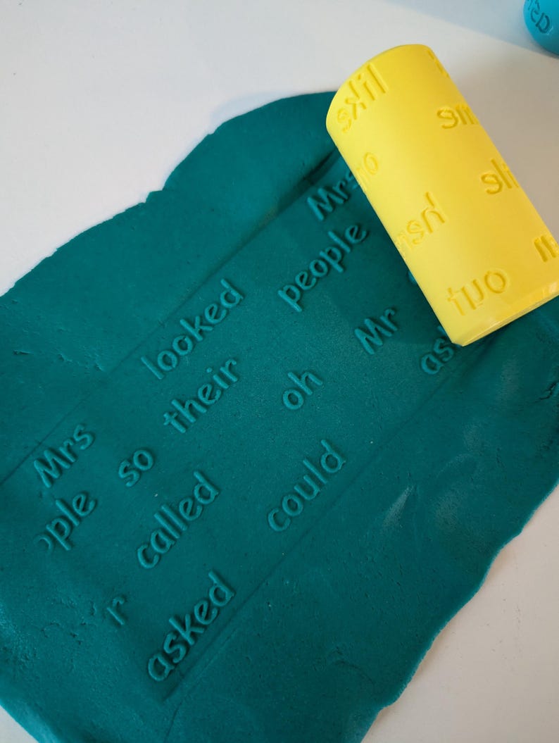 Phonics Learning Pattern Rollers, Playdough Roller, Phase 2,3,4 and 5, Learning Roller, Texture Roller, Playdough, Eco Roller