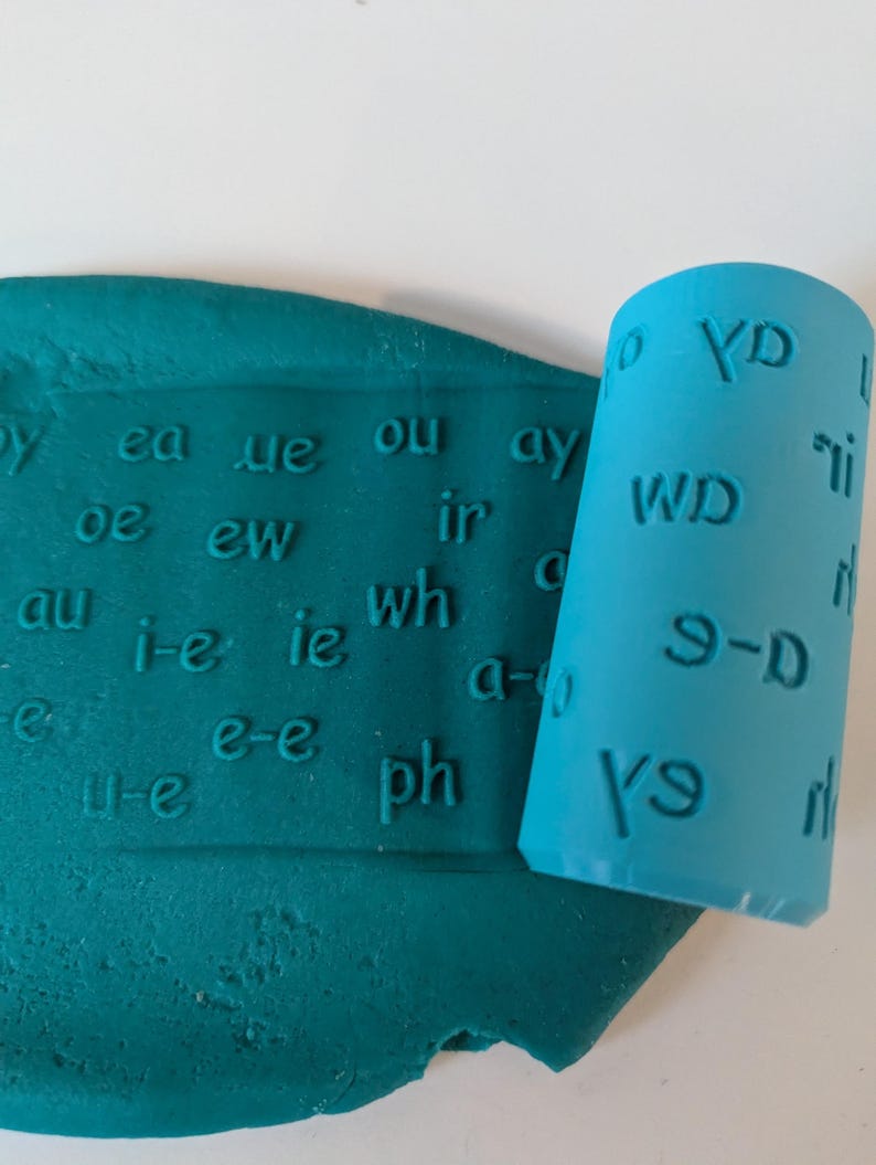 Phonics Learning Pattern Rollers, Playdough Roller, Phase 2,3,4 and 5, Learning Roller, Texture Roller, Playdough, Eco Roller