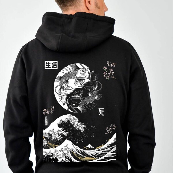 Japanese koi fish print hoodie anime unisex harajuku kawaii hoodie COTTON soft and comfortable streetwear unisex high quality print