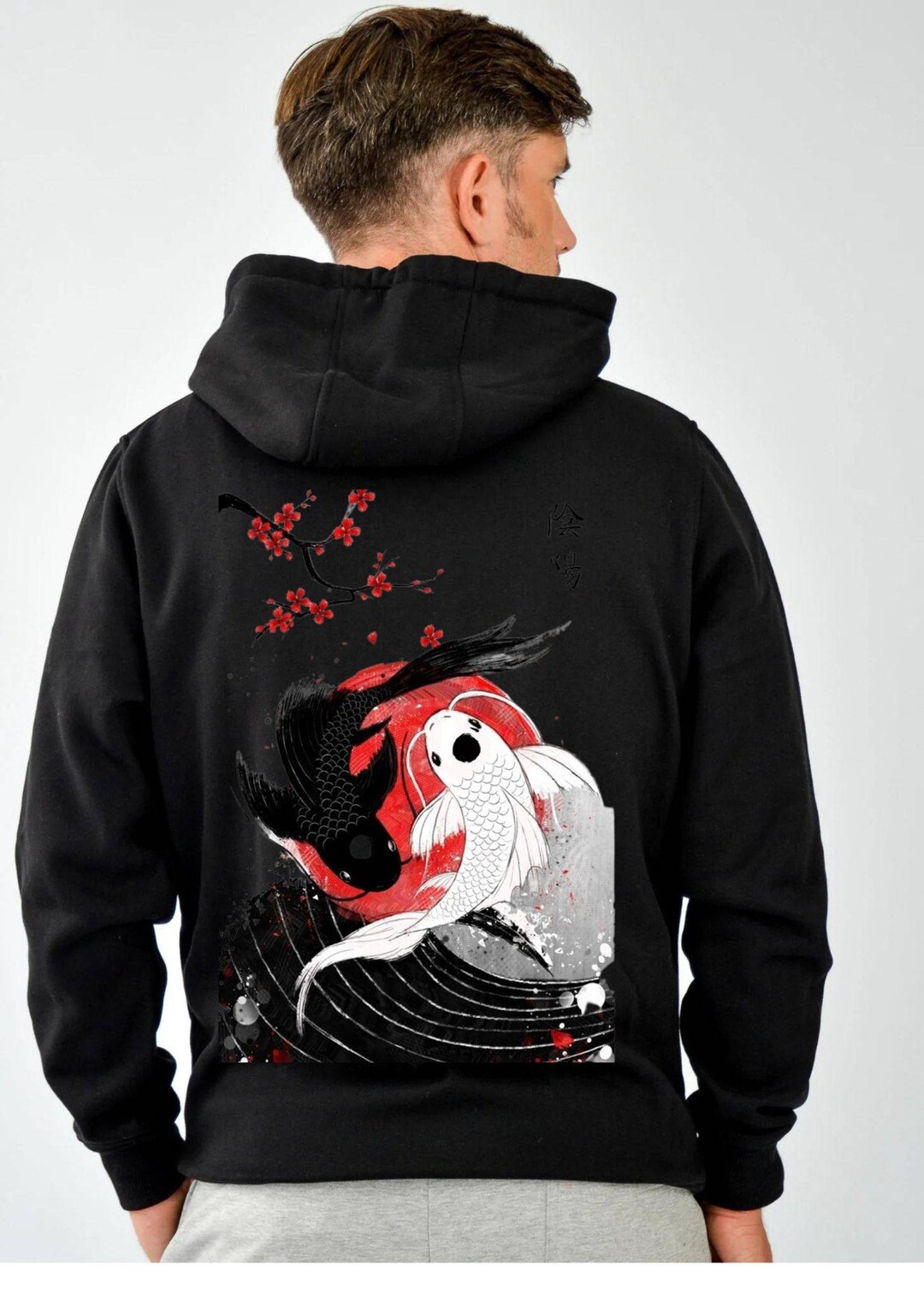 Grey/Black Kawaii Cat Fish Hoodie Jumper MK13432