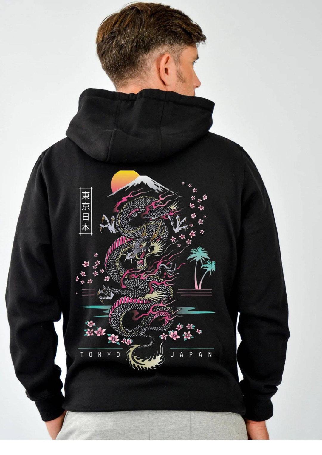 Japanese Dragon Hoodie Anime Unisex Harajuku Kawaii Hoodie COTTON Soft and Comfortable