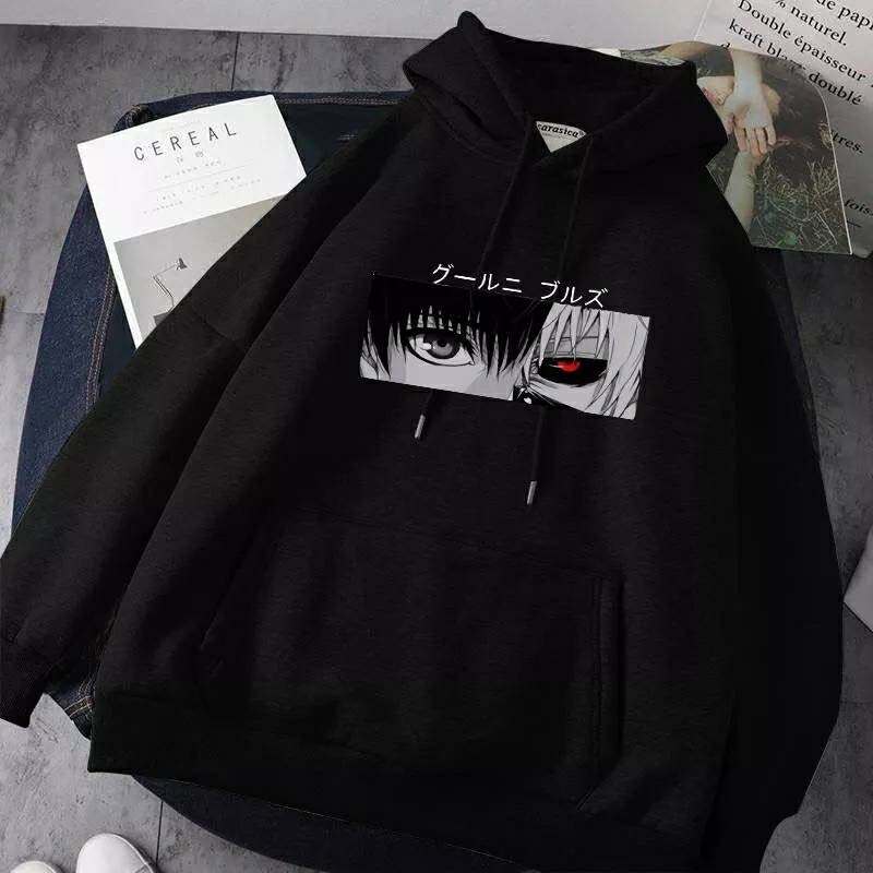 Anime masculino tóquio ghoul hoodies homem mulher boca ken kaneki gótico  dos desenhos animados inverno quente