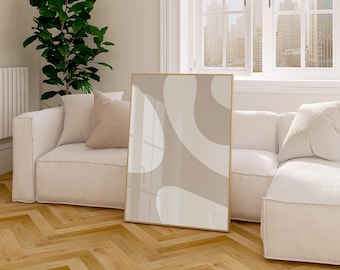 Neutral Abstract Art Print, Modern Beige Decor, Neutral Wall Art (Digital Download)