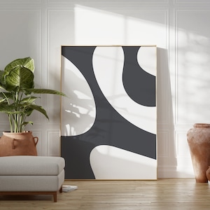 Dark Grey Modern Abstract Print // grey minimalist wall art, modern art print, minimalistic wall decor, grey wall art, PRINTABLE WALL ART
