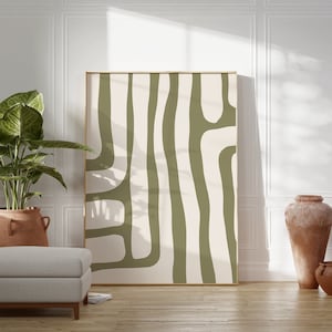 Olive Green Modern Abstract Print // olive green wall art, modern art print, green wall decor, minimalistic wall decor, PRINTABLE WALL ART