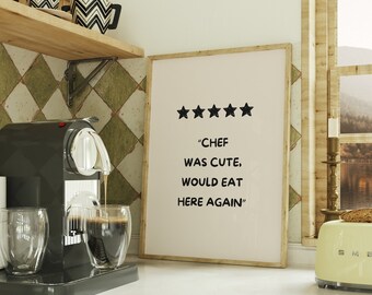 Impresión de chef lindo // decoración de cocina estética, arte de pared de cocina de moda, impresión de chef, impresión de cocina, póster de cocina lindo, ARTE DE PARED IMPRIMIBLE